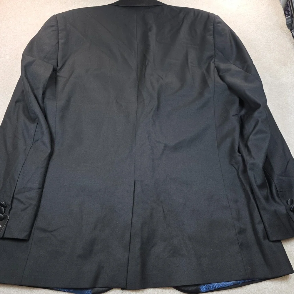 Bryan Michaels Tuxedo Blazer Mens 42R Black Paisley Lining Single Breasted NWT